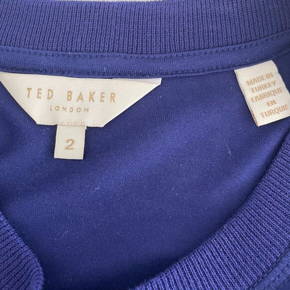 Ted Baker London Short Sleeve Crew Neck 100% Lyocell Top Bold Purple US 4-6/10UK - Picture 7 of 10